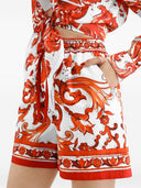 Dolce & Gabbana Maiolica Print Cotton Shorts