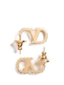 Valentino Garavani V Logo Signature Strass Earrings