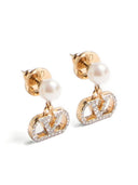 Valentino Garavani V Logo Signature Strass Pearl Earrings