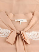 Chloè Lace Detail Silk Blouse