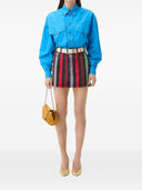 Versace Striped Denim Skirt