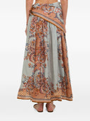 Zimmermann Aster Printed Silk Skirt