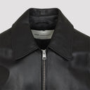 Giacca in pelle con cerniera Ami Paris