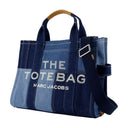 Tote de voyage moyen en coton en jean bleu