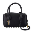 Roux pequeño bolso de mango superior alexander wang cuero negro
