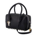 Roux pequeño bolso de mango superior alexander wang cuero negro