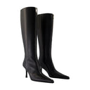 Vera 85mm Knee High Zip Boots Alexander Wang Leather Black