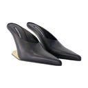 Boomerang 105mm Wedge Slides Alexander Wang Leather Black