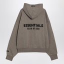 Felpa di cotone in pile grigio Fear of God Essentials con logo