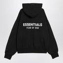 Felpa di cotone in pile nera Fear of God Essentials con logo