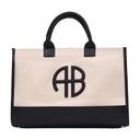 Bolso Shopper Mediano Lara Anine Bing Algodón Beige