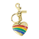 Metal Heart Keyring Coach Leather Multi