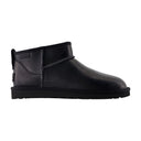 Botines Classic Ultra Mini Lthr Regen Ugg Cuero Negro