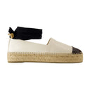 Cap Toe Espadrilles Tory Burch skórzany biały