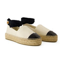 Cap Toe Espadrilles Tory Burch skórzany biały