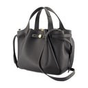 Romy Gailbled Satchel Purse Tory Burch Leather Black