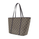 T Monogram Shopper Bag Tory Burch Cotton Blue