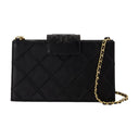 Mini billetera Fleming en la cadena Tory Burch Leather Black