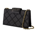 Mini billetera Fleming en la cadena Tory Burch Leather Black