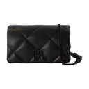 Kira Diamond Powder Portefeuille sur chaîne Tory Burch Leather noir
