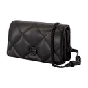 Kira Diamond Powder Portefeuille sur chaîne Tory Burch Leather noir
