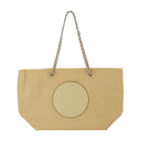 Ella Chain Zip Shopper Bag Tory Burch Synthetische Beige