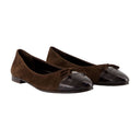 Cap Toe Ballerinas Tory Burch Leather Brown