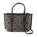 Perry T Monogram Mini Shopper Bag Tory Burch Cotton Blue
