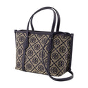 Perry T Monogram Mini Shopper Bag Tory Burch Cotton Blue
