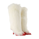 Ambush Fur Heel Boots Ugg Fur White/Red