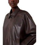 Max Mara Weekend Cose Brown Leather Jacket