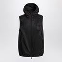 Gilet en nylon moncler noir avec logo