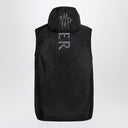 Gilet en nylon moncler noir avec logo