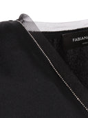 Fabiana Filippi Canotta Scollo V In Enver Satin Con Bordo Tulle,Filo Diamant Color Nero