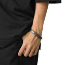 Braccialetto logo in pelle Celine