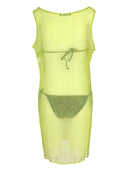 La Rose La Rose Green Silk Long Dress With Rouches