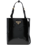 Prada Floral Embossed Leather Tote Bag