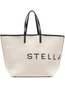 Stella Mc Cartney Logo Print Cotton Tote Bag