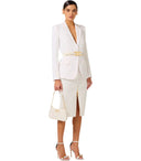 Einreihiger Blazer aus Elfenbein von Elisabetta Franchi