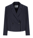 Essentiel Antwerpen Itzle Navy Blue Croped Blazer