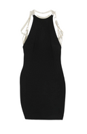 The Attico Mini Dress Ponte Jersey With Tubes Chains