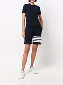 Thom Browne Mid Thigh Shorts W/ Engineered 4 Bar In Classic Loopback