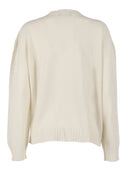 Fabiana Filippi Maglia Scollo V In Platinum Color Rafia