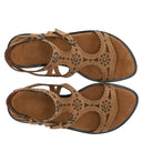Ash Paprika Studs Camel Flat Sandal