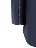 Fabiana Filippi Giacca Over Con Coulisse Dietro In Frescolana Color Blu Notte