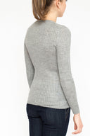 La Rose La Rose Cardigan Ribs Cashmere Grey