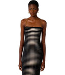Elisabetta Franchi Zebra Jacquard Black Midi Dress