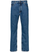 Palm Angels Monogram Embossed Straight Leg Jeans