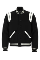 Giacca da bomber con miscela di lana nera di Saint Laurent