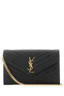 Saint Laurent Black Leather Clutch